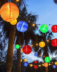 Guirlande lumineuse de fée solaire <span class=keywords><strong>Lampion</strong></span> en tissu de Noël imperméable à l'eau pour pelouse, cour, bar, décoration, jardin - Product Image 6