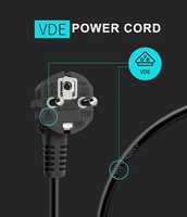 Câble d'alimentation pour ordinateur portable AC avec 3 prises, fiche C14 à 3 broches, matériau PVC/RUBBY, UE 220V, appareil électroménager, conducteur 100% cuivre, cordon d'alimentation