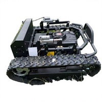 Tondeuse à gazon télécommandée tout-terrain, type chenillé, à essence, 9 CV, haute dureté, résistante à l'usure, authentique