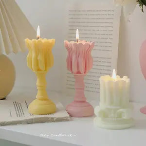 Wholesale Tulip Flower Candle Holder Shape Scented Candle For Birthday Gift Wedding Romantic Candles