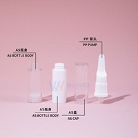 Flacon pompe airless blanc de forme ronde pour crème contour des yeux, avec applicateur à bille roulante, disponible en 5ml, 10ml, 12ml, 15ml – En stock usine