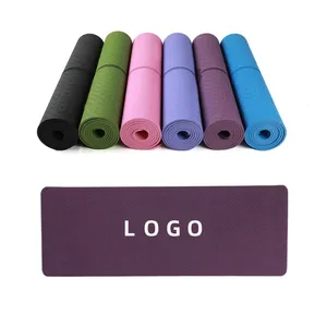 Environment Friendly Biodegradable Eco Organic Custom Logo Premium Print Cheap Anti Slip Pilates Wholesale Tpe Yoga Mat