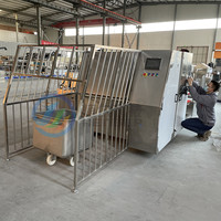 Laveuse de chariots à viande en acier inoxydable pour abattoir, équipement de nettoyage pour la transformation des fruits et légumes