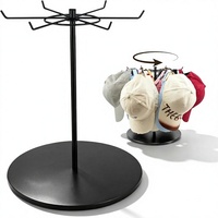 Présentoir rotatif autoportant pour casquettes, organisateur de casquettes de baseball, capacité de 18+ casquettes pour les vendeurs de marchandises