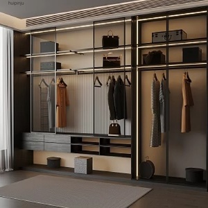 Armoire nordique solide simple de conception moderne de luxe <span class=keywords><strong>OSB</strong></span> pour des dames support libre de stockage de tissu <span class=keywords><strong>OSB</strong></span> pour l'appartement de plain-pied - Product Image 2