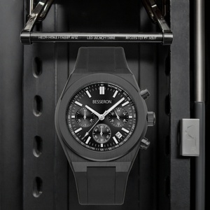 Montre à quartz chronographe tendance pour homme, bracelet en caoutchouc en acier inoxydable, étanche 5ATM, cadran de 42 mm, verre saphir, MIYOTA - Product Image 4