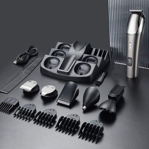 Tondeuse Électrique Sans Fil 6-en-1 Komingdon en Acier Inoxydable – <span class=keywords><strong>Kit</strong></span> de Toilettage Visage, <span class=keywords><strong>Moustache</strong></span>, Corps, Oreilles, Nez – Étanche IPX6 pour Barbier - Product Image 4