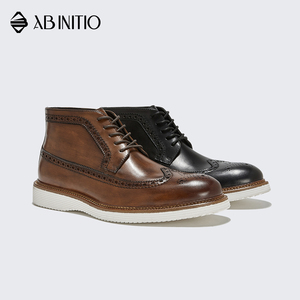 New Design Fashion Genuine Leather <strong>Brogue</strong> Style <strong>Men</strong> Ankle Gentlemen Outdoor <strong>Boots</strong> - Product Image 5
