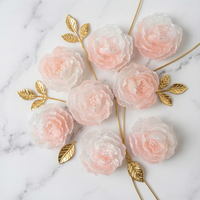 Poudre légère et luciole blanche, rose luminescente à double couche, accessoire de Noël en résine fait main, carte DIY