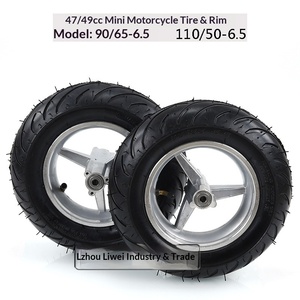 Pneu <span class=keywords><strong>de</strong></span> <span class=keywords><strong>moto</strong></span> mini Deji 49CC, type sport, 90/65-65 pouces, 110/50-65, tubeless, en caoutchouc naturel, 4/6/8 plis, noir - Product Image 3