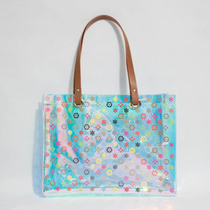 Sac fourre-tout en PVC imperméable et durable pour femme, sac à bandoulière holographique laser en PVC pour femme, sac de courses imprimé à motif lettres pour femme - Product Image 4