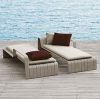 Ow rate usine en gros PE osier rotin plage hôtel piscine soleil lit de repos chaise longue chaises longues