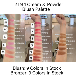 Palette <span class=keywords><strong>Blush</strong></span> Duo in Crema e Polvere con Etichetta Privata, 11 Nuove Tonalità, Finitura Opaca e Luminosa, Lunga Durata, 2 in 1, Palette <span class=keywords><strong>Blush</strong></span> Rosa per il Viso - Product Image 6