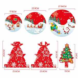 Christmas <b>Tree</b> Disposable Paper Multi-Tiered Cake <b>Stand</b> with Holder for Party Decorations - Product Image 4