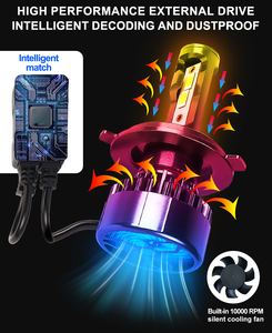 ชิป3570ไฟหน้า LED 50W 9006 9005ชุดไฟหน้า LED H4 H1โคมไฟ H3 H11ไฟรถยนต์ LED สว่างมาก H7หลอดไฟ LED - Product Image 4