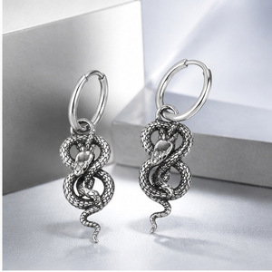 Yunnique – pendentif serpent en acier inoxydable, design géométrique sur le thème des animaux, bijoux à la mode pour hommes - Product Image 2