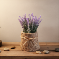 Tanaman Lavender Buatan Tangan dari PU, Bunga Palsu dalam Pot Semen - Dekorasi Rumah & Pernikahan Ramah Lingkungan