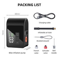 BL03 Brushless Mini Electric Bike Tire Pump LED Lighting Hand Pump with Valve Adapter for Inflating Bike Tires