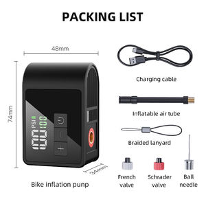 BL03 Mini <span class=keywords><strong>pompe</strong></span> à pneu de vélo électrique sans brosse éclairage LED <span class=keywords><strong>pompe</strong></span> à <span class=keywords><strong>main</strong></span> avec adaptateur de Valve pour <span class=keywords><strong>gonfler</strong></span> les pneus de vélo - Product Image 3