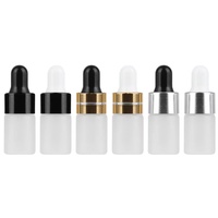 Flacon d'huile essentielle en verre, petit flacon compte-gouttes avec couvercle à vis en argent, 1ml 2ml 3ml 5ml, 10 pièces