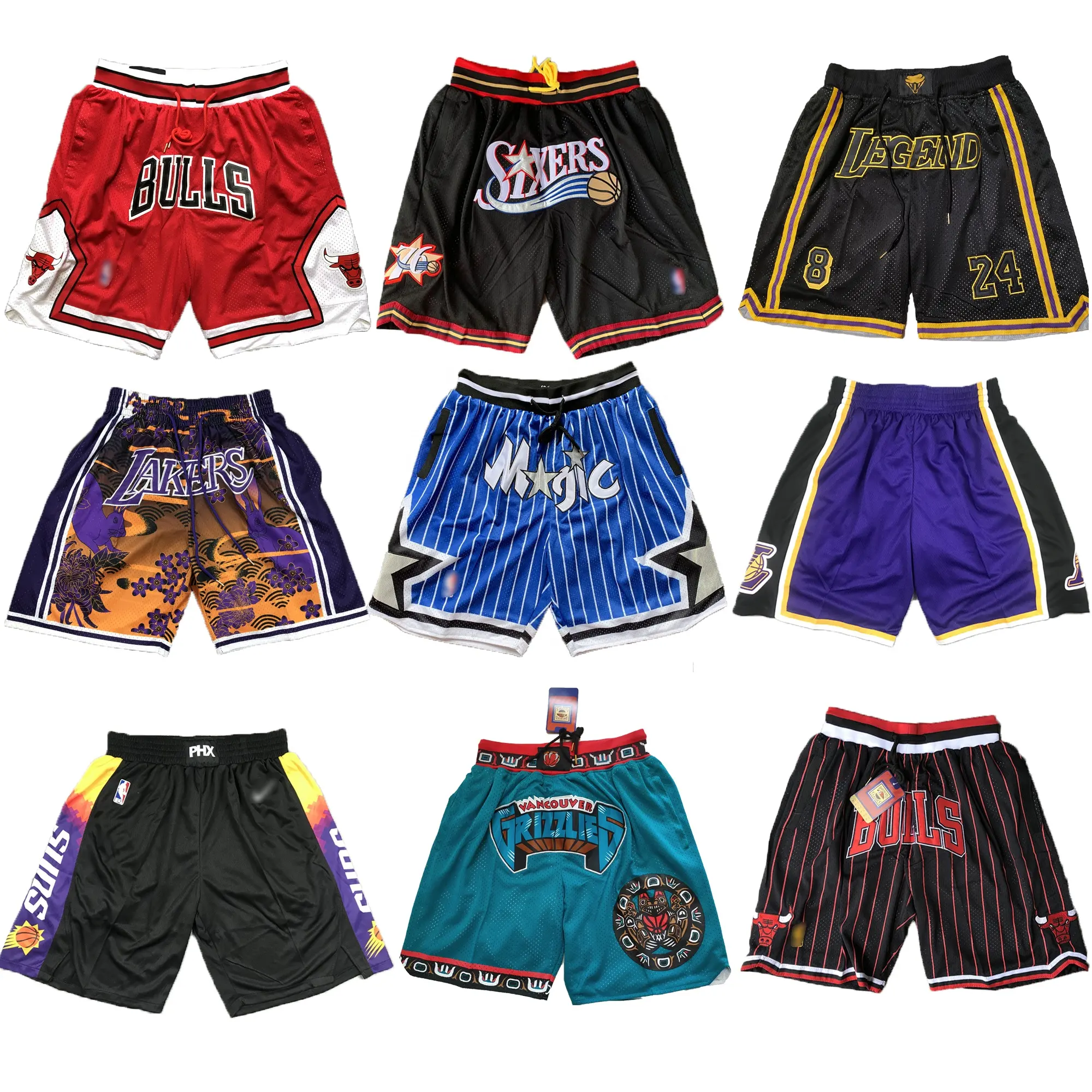 Factory Direct Men's Chicago Shorts Bullll Stitched Red Retro 1995 Basketball Shorts Retro Fully Stitched Shorts