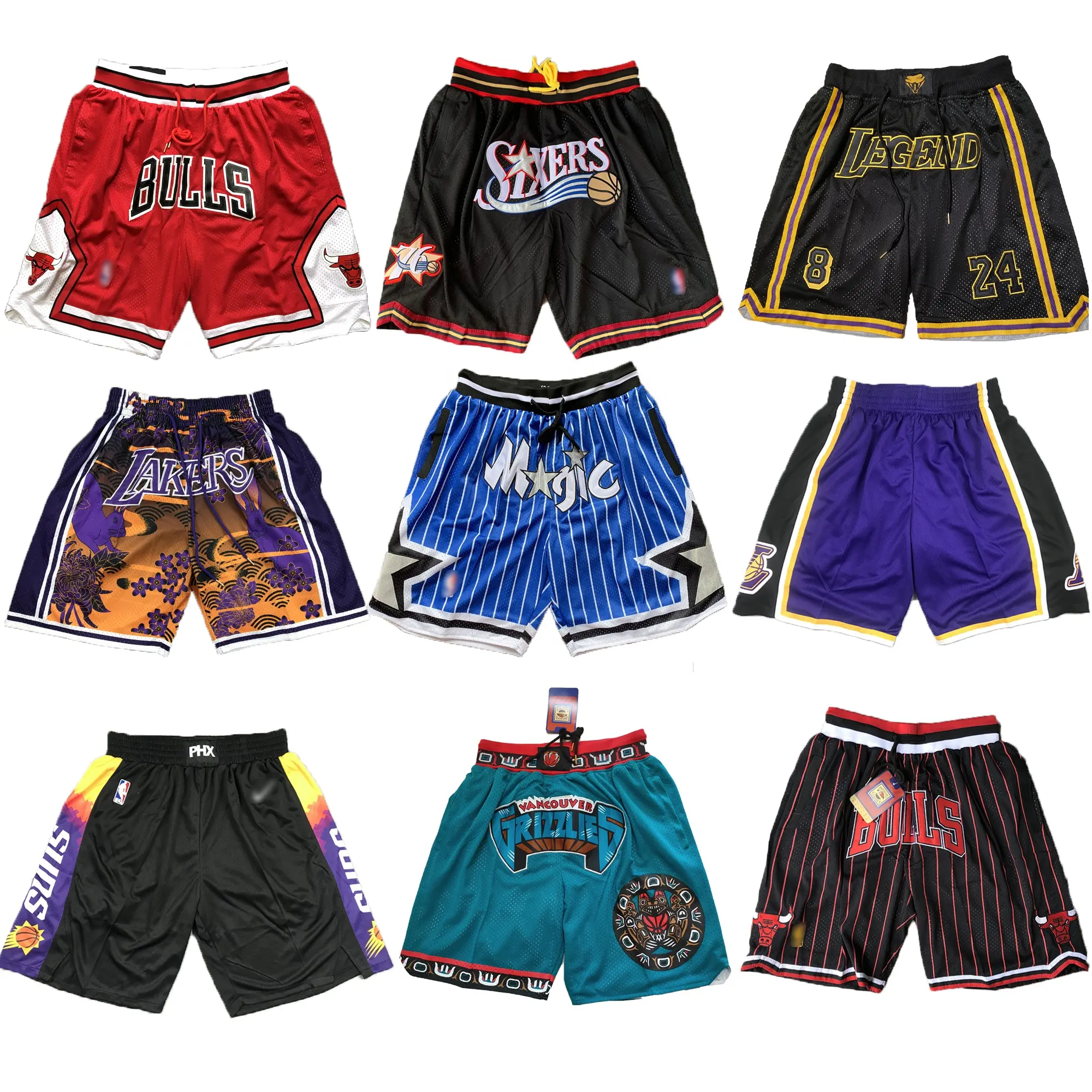 Fabrieks Directe Chicago Shorts Voor Heren Bulll Gestikte Rode Retro 1995 Basketbalshorts Retro Volledig Gestikte Shorts