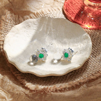 Anting-anting gantung berlapis emas putih untuk wanita, dengan zirkonia kubik, kristal bunga, hadiah pesta, grosir OEM