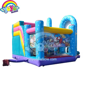บ้านลมเป่าลมธีมมหาสมุทรขนาด 19 ฟุต Coral Accents พร้อมสไลเดอร์แบบแห้ง วัสดุ PVC เกรดเชิงพาณิชย์ สำหรับกิจกรรมครอบครัว - Product Image 3