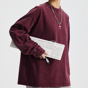 T-shirt à manches longues de haute qualité pour hommes Ruins Wind Batik 100% coton T-shirts à manches longues vierges - Product Image 2