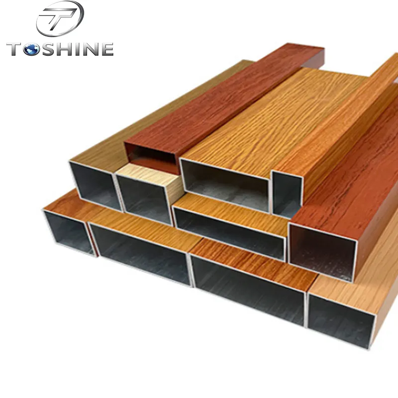 6000 Series Aluminium Box Rectangular Profile Wood Grain Square Aluminium Profile 50x50 20x20 Aluminum Tube