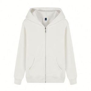 Sudadera con capucha básica de algodón orgánico de 500 g/m², perfecta para personalizar, de doble capa, con estampado de logotipo en relieve, estilo streetwear, con cremallera, vintage, sin etiqueta. - Product Image 5