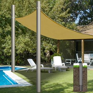 Jh-mech Sun Shade Pole Kit 9-12 ft cho đất mặt đất sân sau dễ dàng cài đặt Heavy Duty Sun Shade <span class=keywords><strong>Sail</strong></span> cực Kit - Product Image 6