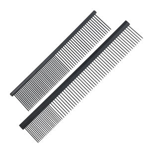 Fabbrica all'ingrosso Logo personalizzato nero in acciaio inossidabile pettine per peli di gatto pettine per animali domestici - Product Image 1