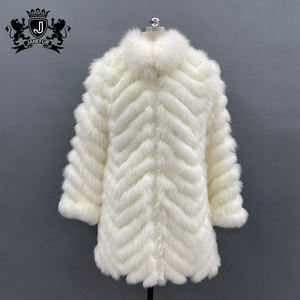 Janefur Nouvelle mode manteau d'hiver veste femmes manteau de fourrure de renard à lanières avec fourrure de renard brasil manteaux de fourrure véritable bon marché - Product Image 2