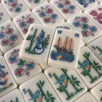 Jeu de Mahjong Américain de Luxe Écologique, Résistant à l'Eau, Pliable, Portable, en Acrylique, Gravé en Profondeur, 165 Tuiles, 4 Joueurs, Style Casino