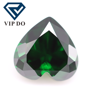 5A grado 3*3-12*12mm taglio a cuore <span class=keywords><strong>verde</strong></span> smeraldo/<span class=keywords><strong>verde</strong></span> scuro cubic zirconia pietre preziose sciolte gemme sintetiche a forma di cuore con zirconi cubici - Product Image 3
