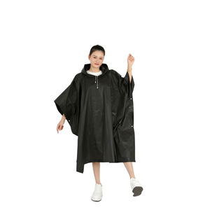 Ponchos de pluie réutilisables en EVA noir imperméable 160g, Regenponcho, Poncho de pluie imperméable - Product Image 5