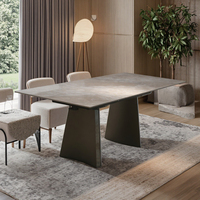 Meubles de salle à manger modernes et luxueux sur mesure, pieds en métal, verre trempé, céramique, pliable, utilisation hôtelière, design multifonctionnel