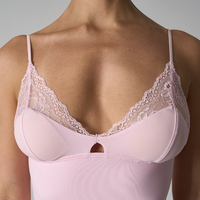 Ensemble soutien-gorge à bretelles et culotte en dentelle avec bonnets rembourrés, débardeur, sous-vêtements doux pour la peau et respirants, ensemble de lingerie quotidienne