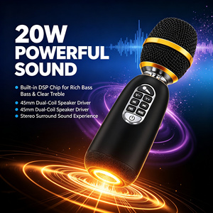 Microfone Sem Fio Portátil, Sistema de Microfone Karaoke, Suporte para Gravação de Voz para Estúdio - Product Image 1