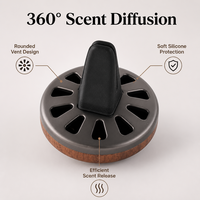 Diffuseur Parfum Voiture Luxe Bois Noyer Circulaire Clip Ventilation Magnétique Huiles Essentielles Élégant Exclusif Top