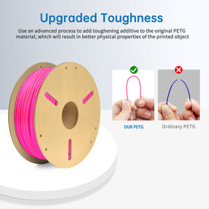 Filament d'imprimante 3D PETG rouge néon rose 17,5 mm 1 kg pour machine 3D, vente en gros OEM/ODM LONQI - Product Image 3