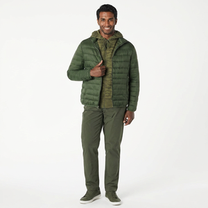 Veste d'hiver matelassée pour homme, style streetwear, col montant, fermeture éclair sur le devant, respirante, séchage rapide, toile - Product Image 1