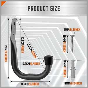 Dropshipping Shopify Lot de 6 crochets de garage, crochets utilitaires, crochets de garage Crochets muraux robustes - Product Image 3