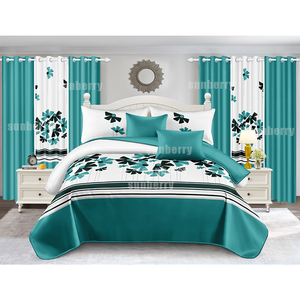 Offre Spéciale : Parure de Lit avec Couette en Coton Personnalisée, Ensemble Housse de Lit 9 Pièces et Rideaux Floraux pour Toutes Saisons - Product Image 3