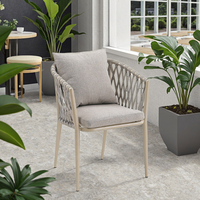 Chaises de salle à manger d'extérieur en rotin tressé au design moderne, chaise de restaurant, chaise de patio, chaise de jardin, siège de villa