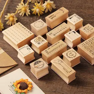 DIY dekorative benutzer definierte Holz stempel für Tagebuch und Sammelalbum gesetzt