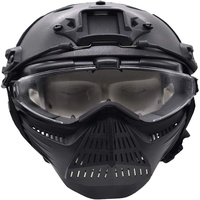 Casque de protection intégral tactique Airsoft avec masque de lunettes à lentille, s'applique au jeu de survie CS Paintball Role-Playing