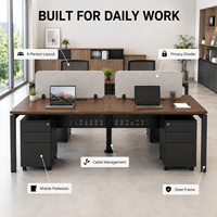 Table de travail de bureau moderne en bois écologique et durable, modulaire, extensible, avec tiroirs de rangement et pieds en métal pour la maison/le bureau