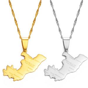 Collar con Colgante <span class=keywords><strong>de</strong></span> Acero Inoxidable con <span class=keywords><strong>Mapa</strong></span> <span class=keywords><strong>de</strong></span> <span class=keywords><strong>la</strong></span> <span class=keywords><strong>República</strong></span> <span class=keywords><strong>del</strong></span> <span class=keywords><strong>Congo</strong></span> y Nombre <span class=keywords><strong>de</strong></span> <span class=keywords><strong>la</strong></span> Ciudad, Adorno Étnico para Fiestas - Brazzaville # 175921 - Product Image 1
